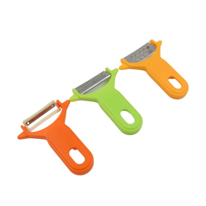 Peeler Slicers Shredders for Fruits and Vegetables, Cutter, Grater Kitchen Helper, Potato Fruits Peeler, Stainless Steel Sharp Blade with Non-Slip Handle (3 Pcs Set) - Image 4