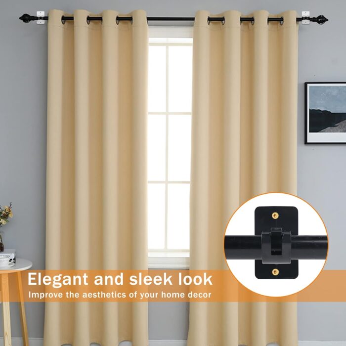 Drill-In Curtain Rod Brackets (2 Pc): Adjustable Hooks, Screws Included (Mix Color), Bathroom, Kitchen - Image 5