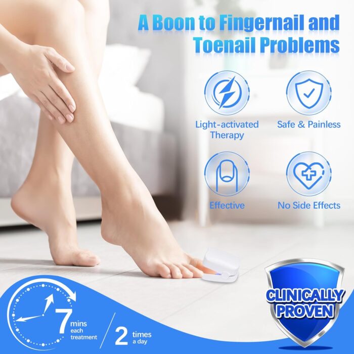 Rechargeable Nail Fungus Treatment for Toenail, Toe Nail Fungal Treatment Nail Fungus Laser Device, Anti-Fungal Nail Treatment for Hand & Feet Infections Remover for Home Use - Image 8