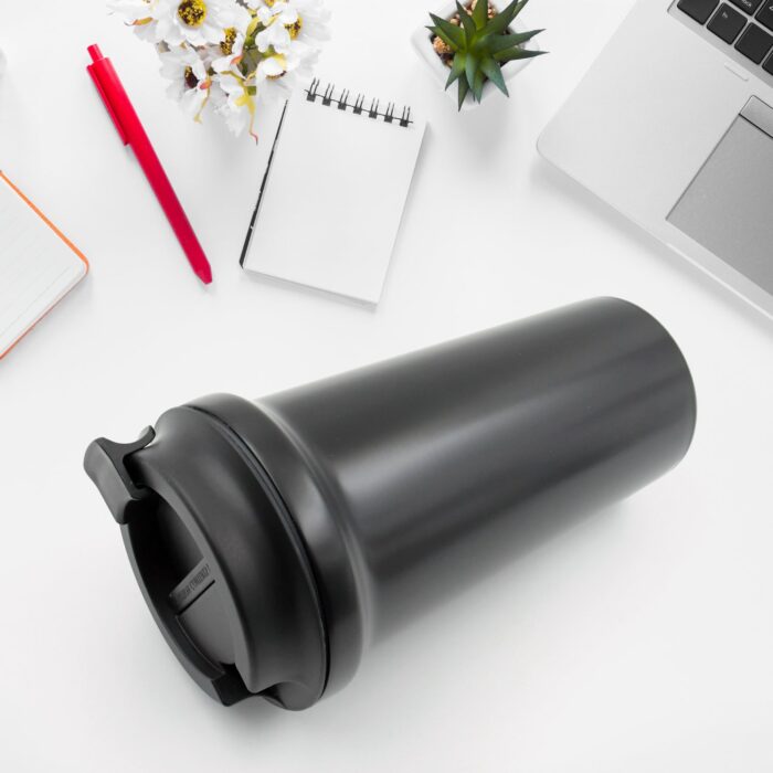 Inside Stainless Steel & Outside Plastic Vacuum Insulated  Insulated Coffee Cups Double Walled Travel Mug, Car Coffee Mug with Leak Proof Lid Reusable Thermal Cup for Hot Cold Drinks Coffee, Tea (1 Pc) - Image 5