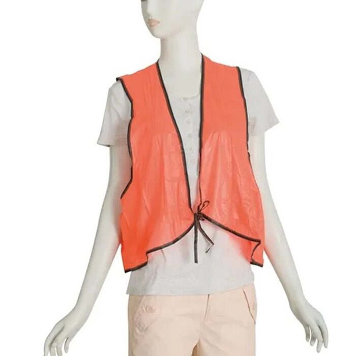 Economy Safety Vest, Soft Vinyl with Tie Closure for Identifying Staff and Volunteers Adult PVC Safety Vest High Visibility for Outdoor Operator - Image 3