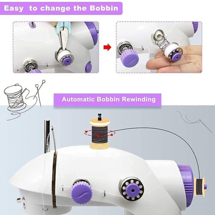 Home Tailoring Sewing Machine With Extension Table Set, Foot Pedal, Adapter Mini Electric Silai Machine, Portable Stitching Machine/Tailoring Machine - Image 5