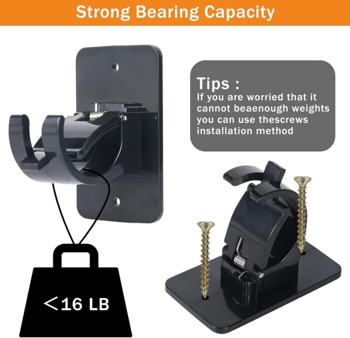 Drill-In Curtain Rod Brackets (2 Pc): Adjustable Hooks, Screws Included (Mix Color), Bathroom, Kitchen - Image 7