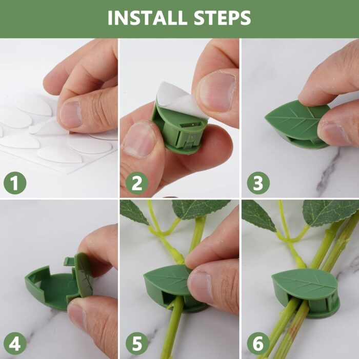 Plant Climbing Wall Fixture Clip Self-Adhesive Hook Vines Traction Invisible Stand Green Plant Clip Garden Wall Clip Plant Support Binding Clip Plants for Indoor Outdoor Decoration (30 Pcs Set) - Image 6