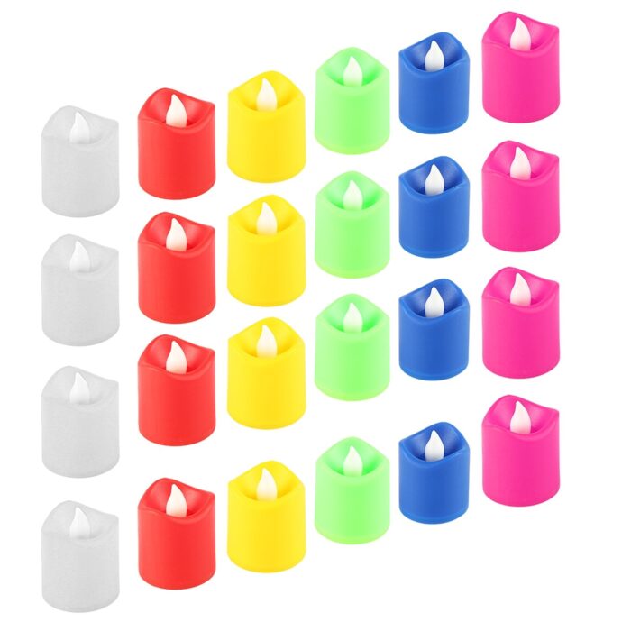 Festive Lighting for Any Occasion: 24 Pack LED Tealight Candles (Multicolor) - Image 3