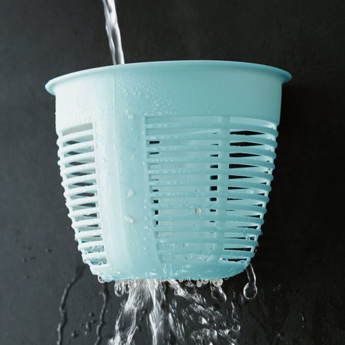 Hanging Plastic Storage Basket, Adhesive Wall Mounted Organizer Box Make Up Holder Shelf Bathroom Wall Basket Punch Free Drain Basket for Kitchen Bathroom, Wall Type Storage Basket (1 Pc) - Image 9