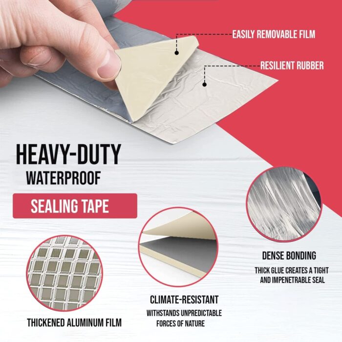 Self-Adhesive Insulation Resistant High Temperature Heat Reflective Aluminium Foil Duct Tape Roll (1 Pc 796 Gm) - Image 6
