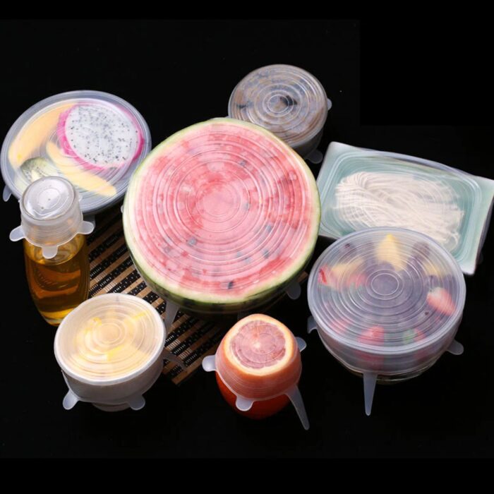 Silicone Stretch Lids, Food Cover For Freezer Microwave Oven Dishwasher Safe Fresh-Keeping Flexible Covers for Utensils, Dishes, Plates Jars, Cans, Mugs, Bowl Covers Food Safety Seal Lids (6 Pcs Set /95 Gm ) - Image 11
