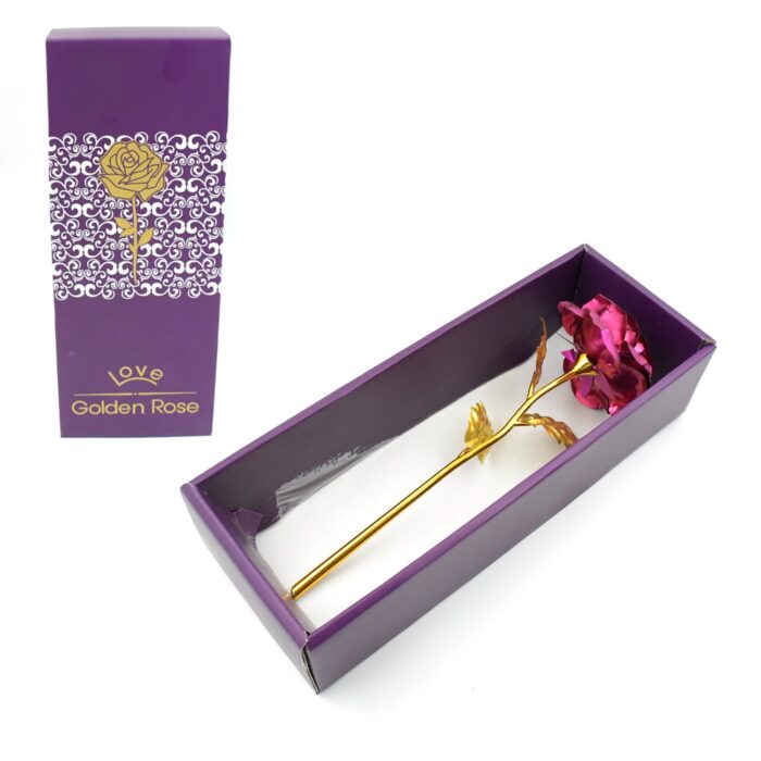Gold Rose Artificial Rose Flower With Gift Box, Plastic Flowers Best Gifts for Friend Girl Wife Women, Golden Rose Gift for Valentine's Day, Mother's Day, Anniversary, Birthday, Wedding, Gold (1 Pc) - Image 4