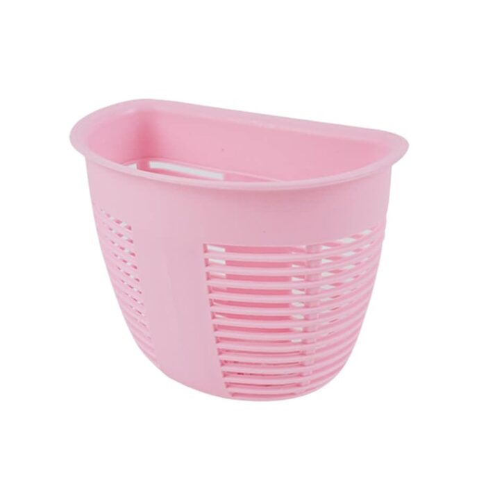 Hanging Plastic Storage Basket, Adhesive Wall Mounted Organizer Box Make Up Holder Shelf Bathroom Wall Basket Punch Free Drain Basket for Kitchen Bathroom, Wall Type Storage Basket (1 Pc) - Image 4