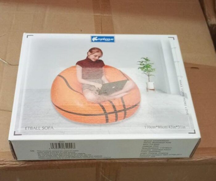 Foldable Sofa, Cartoon Style Inflatable Folding Chair, Ball Chair, Inflatable Sofa for Adults, Kids size (110cm x 80cm) - Image 4