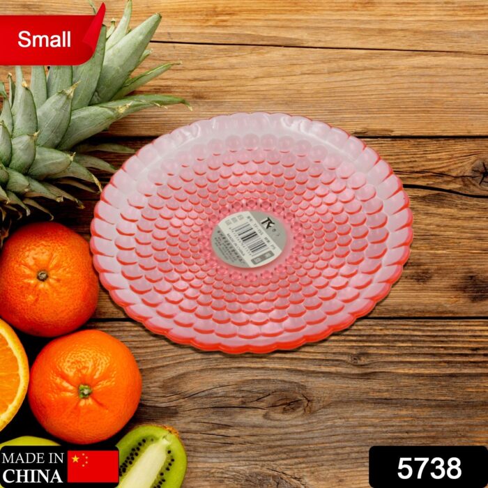 Round Plastic Dinner Plate  / Tray / Snacks / Breakfast Plate friendly Plastic Plate for Kids Party Supplies Birthday Holiday Party Dinnerware Supplies (1 Pc) - Image 2