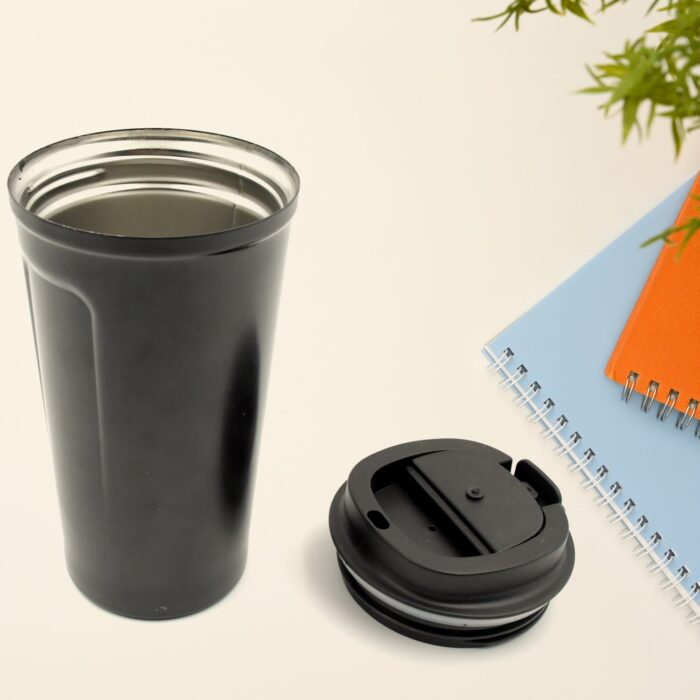 Stainless Steel & Plastic Travel Mug: Vacuum Insulated, Leak Proof Lid (1 Pc) - Image 3