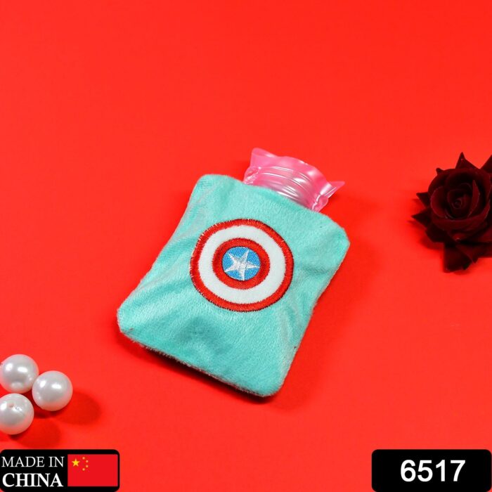 Captain America Print Small Hot Water Bag with Cover for Pain Relief - Image 2