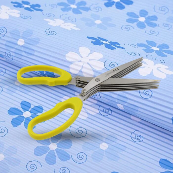 Multifunction Vegetable Stainless Steel Herbs Scissor with 5 Blades (1 Pc) - Image 5