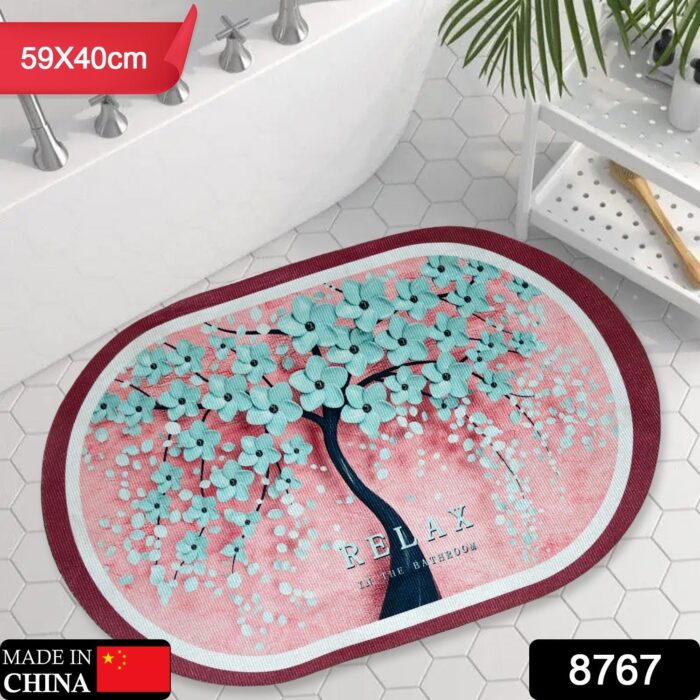 Floor Mat, Bath Mat, Door Mat Floral Pattern, Washable, Non-Slip, Stylish, Design Print Rug Mat, Stylish, Quality, Abrasion Resistant, Soundproofing, Hot Carpet, All Seasons, For Kitchen, Bedroom, Living Room (59x40 Cm) - Image 2