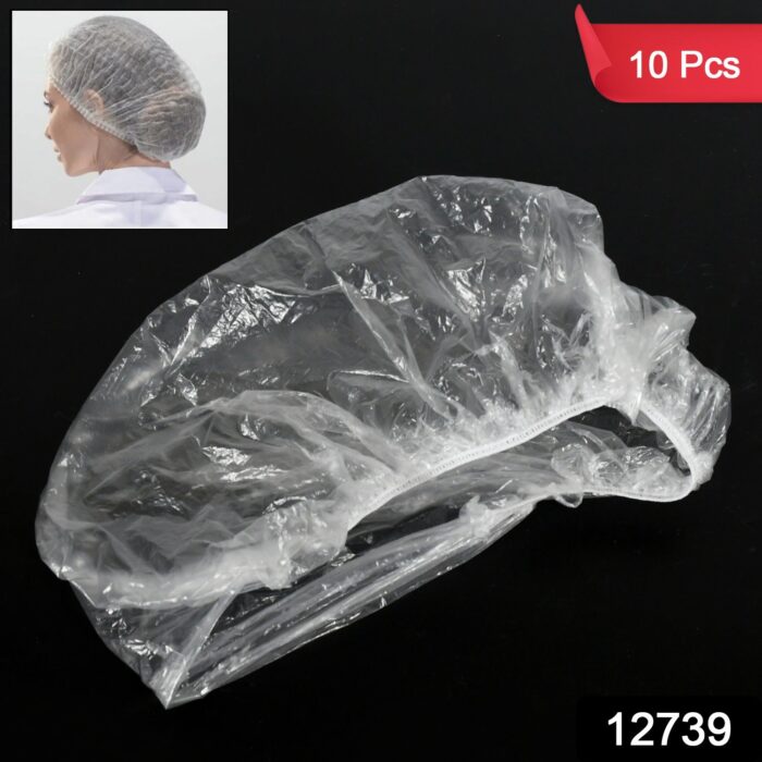 DISPOSABLE SHOWER CAPS FOR WOMEN LARGER THICKER WATERPROOF AND INDIVIDUALLY WRAPPED, PLASTIC ELASTIC HAIR BATH CAPS FOR HOTEL AND SPA, HAIR SALON, HOME USE, PORTABLE TRAVEL (10 Pc Set) - Image 2