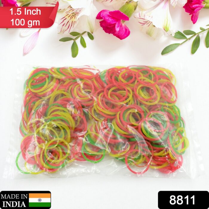 Strong & Reusable Rubber Bands: Multicolor for Office, Home & School (1.5 Inch 100 GM) - Image 2