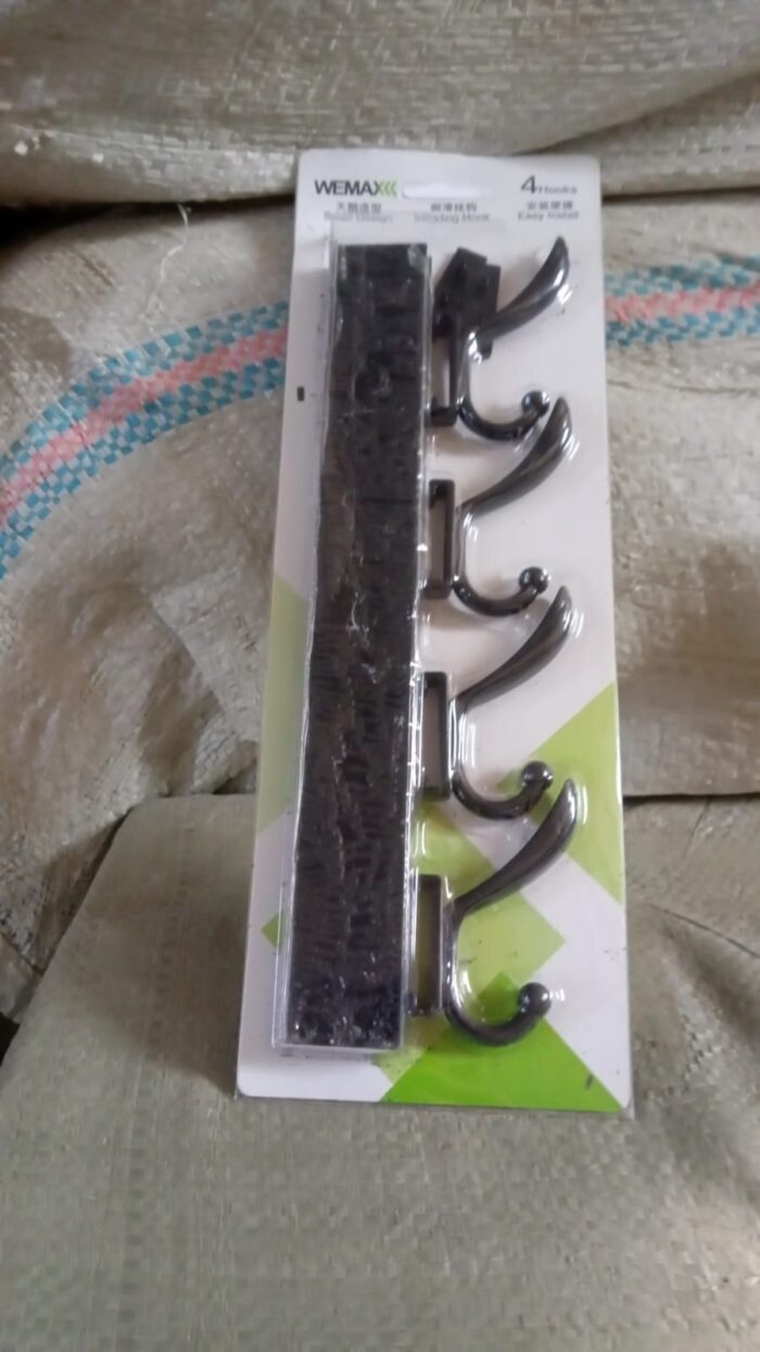 Cloth hanger, Wall Door Hooks Rail for Hanging Clothes for Hanging Hook Rack Rail, Extra Long Coat Hanger Wall Mount for Clothes, Jacket, Hats, 6 Hook With Eco-friendly Liquid Adhesive Glue - Image 7