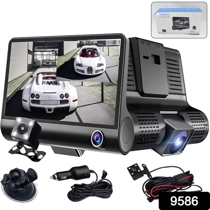 Dual Car DVR Dashboard Full HD Front and Rear Camera for Cars, Loop Recording, 4 HD Display, G-Sensor, Recording (1 Pc) - Image 2