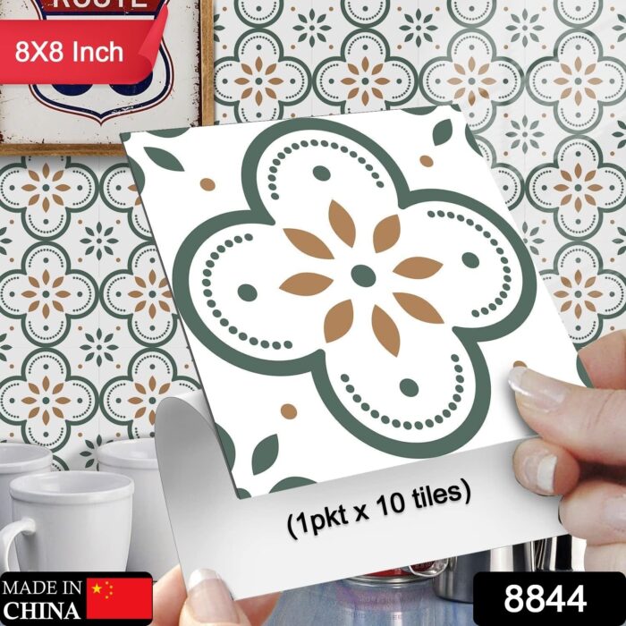 Peel and Stick Floor Tiles Kitchen / Bathroom Backsplash Sticker Detachable Waterproof DIY Tile Stickers for Wall Decoration Tiles Home Decoration (8x8 Inch / 10 Pcs Set) - Image 2