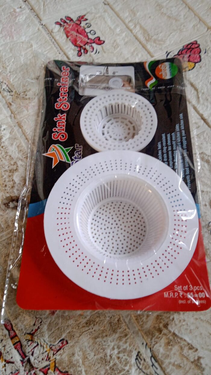 Plastic Sink Strainer for Kitchen| Basin Strainer | Waste Filter Jali | Basin Strainer | Sink Jali | Waste Filter Cup | Sink mesh Filter | Plastic Drain Strainer (3 Pcs Set) - Image 6