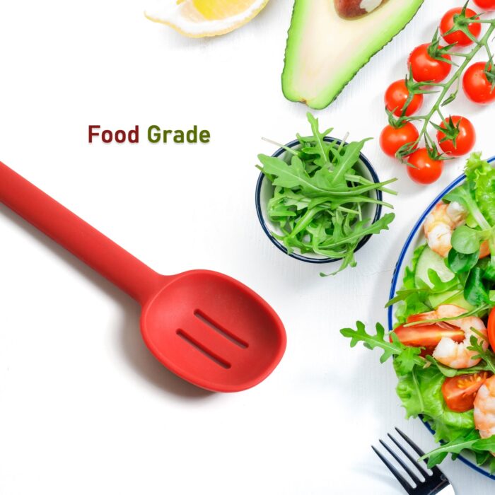 Multipurpose Silicone Spoon, Silicone Basting Spoon Non-Stick Kitchen Utensils Household Gadgets Heat-Resistant Non Stick Spoons Kitchen Cookware Items For Cooking and Baking (6 Pcs Set) - Image 3