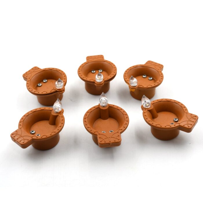 Water Sensor Diyas for Diwali Decoration | Diyas for Home Decoration| Diwali Decoration Items for Home Decor Diyas | Diwali LED Diyas Candle with Water Sensing Technology E-Diya (6Pc Set) - Image 3