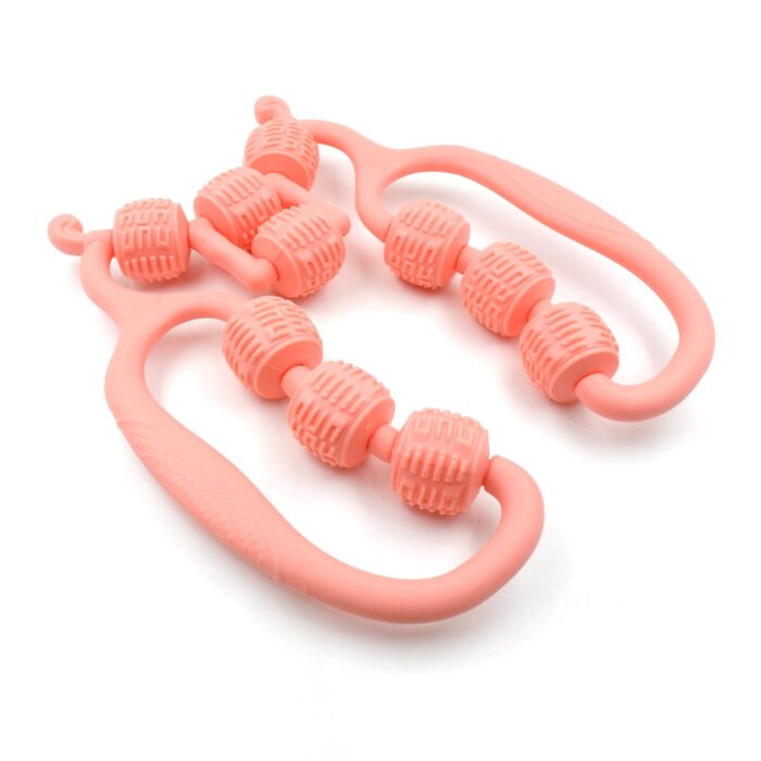 Muscle Massage Roller, 10 Wheels Relieve Soreness Leg Muscle Roller Fitness Roller Muscle Relaxer Massage Roller Ring Clip All Round Massaging Uniform Force Elastic PP Drop Shaped for Home Use (1 Pc) - Image 4