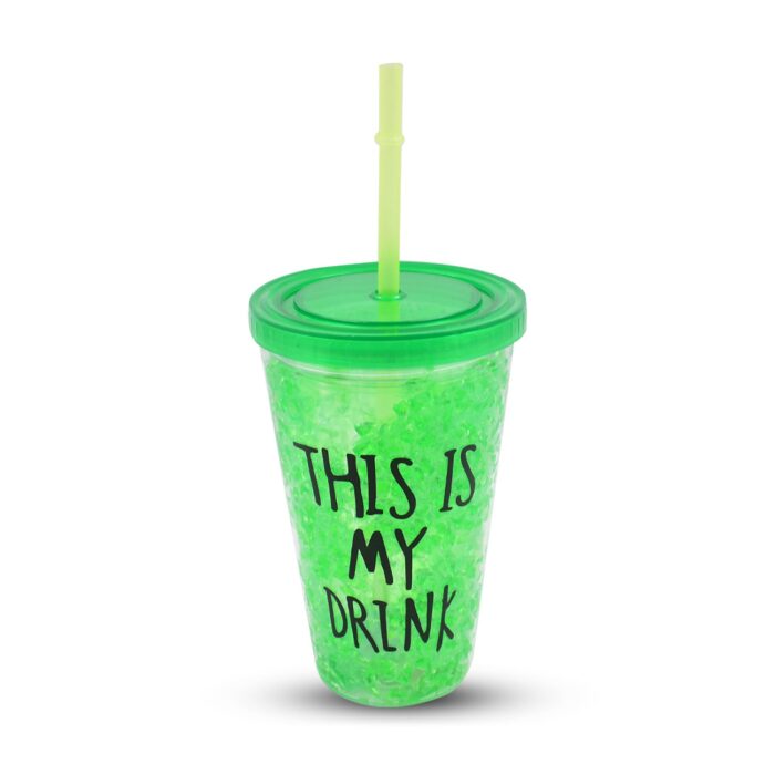 Plastic Drink Cup, Tea Coffee Tumbler with Lid and Straw (1 Pc) - Image 6