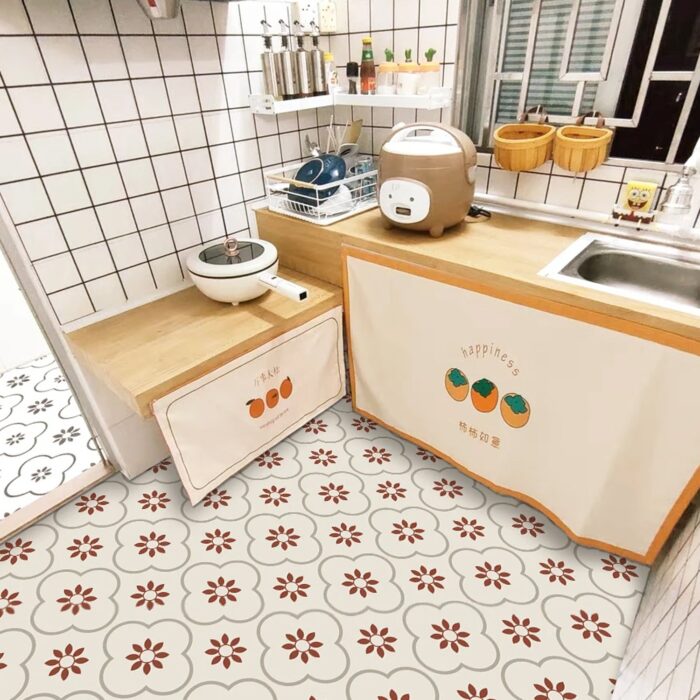 Peel and Stick Floor Tiles Kitchen / Bathroom Backsplash Sticker Detachable Waterproof DIY Tile Stickers for Wall Decoration Tiles Home Decoration (8x8 Inch / 1 pc Tiles) - Image 3