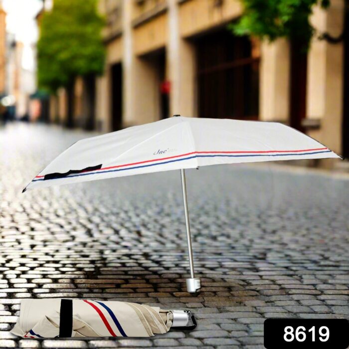 2-Fold Sun & Rain Protective Solid Foldable Umbrella (1 Pc / Mix Color) - Image 2