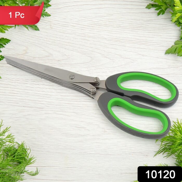 Multifunction Vegetable Stainless Steel Herbs Scissor with 5 Blades (1 Pc) - Image 2