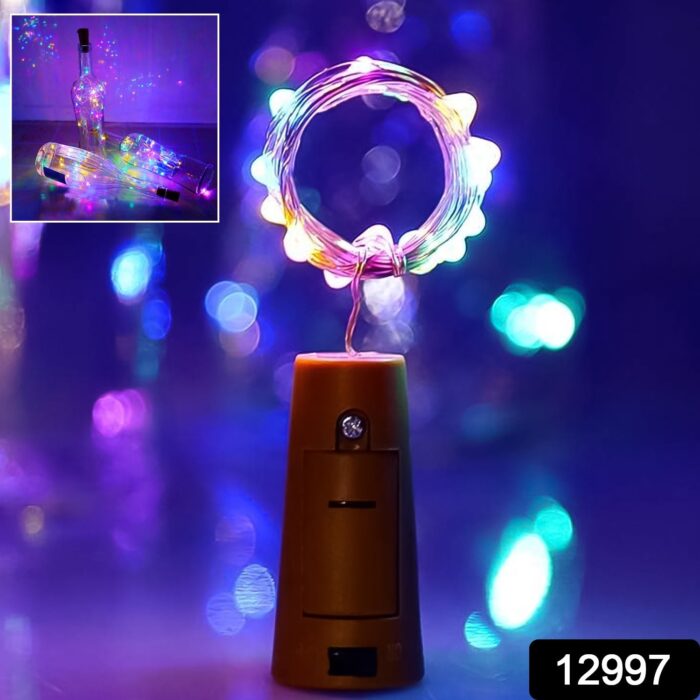 Wine Bottle Cork String Light | Multi LED / 2M Cable Length Copper Wire Battery Operated (Multicolor Light / 1 Pc) - Image 2