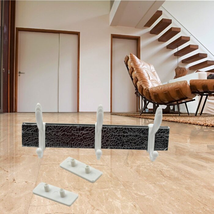 Cloth hanger, Wall Door Hooks Rail for Hanging Clothes for Hanging Hook Rack Rail, Extra Long Coat Hanger Wall Mount for Clothes, Jacket, Hats, 6 Hook - Image 4