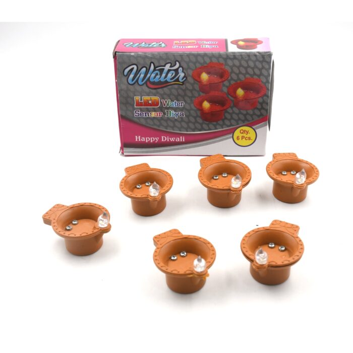 Water Sensor Diyas for Diwali Decoration | Diyas for Home Decoration| Diwali Decoration Items for Home Decor Diyas | Diwali LED Diyas Candle with Water Sensing Technology E-Diya (6Pc Set) - Image 4