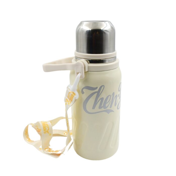 Stainless Steel Vacuum Insulated Water Bottle | Leak Proof Flask for Tea Coffee | Reusable Water Bottle with Hanging Strap | Bottle for Hot & Cold Drinks Wide Mouth Water Flask (900 ML) - Image 4