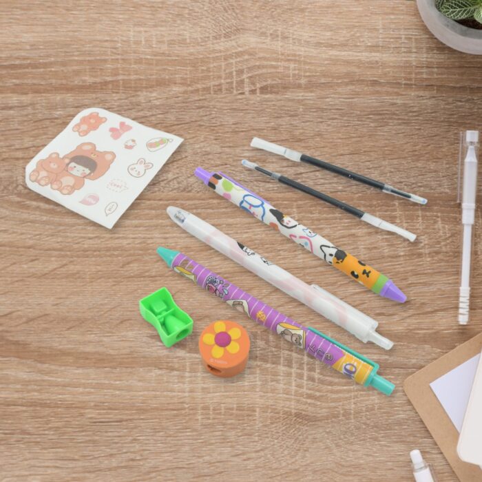 Cartoon Stationery Box  Cartoon Design School Box Book , diary , Pen , Eraser, Sharpner , Sticker & Pen Refill Student Gift School box  (1 box) - Image 4