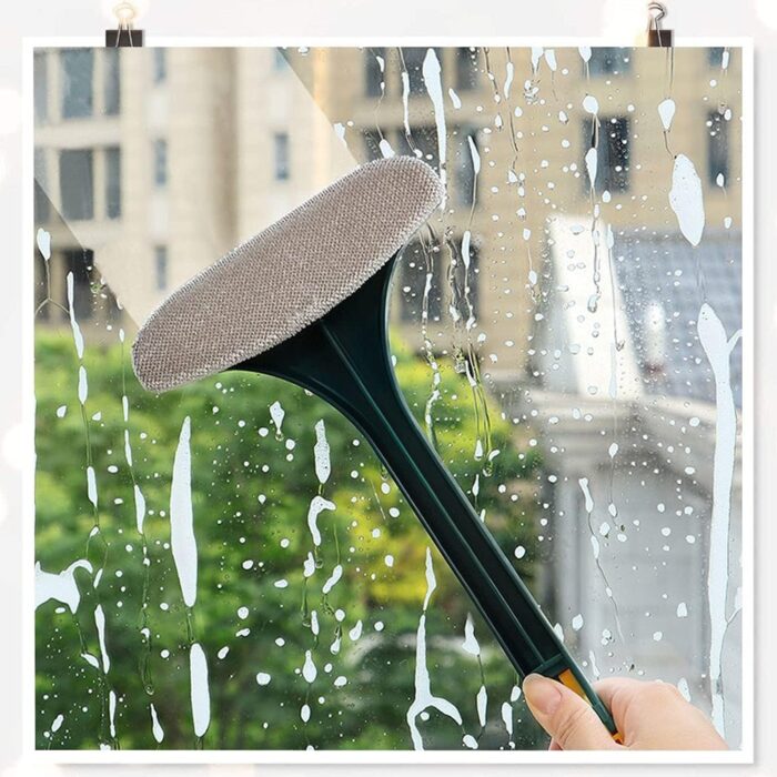 Brush 2 in 1 Mesh Cleaning Brush & Wiper with Extended Handle Window Cleaning Brush Net Cleaner,Magic Window Cleaner Brush, Window Mesh Cleaner (1 Pc) - Image 4