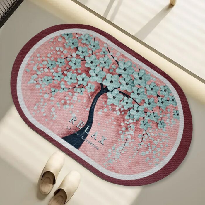 Floor Mat, Bath Mat, Door Mat Floral Pattern, Washable, Non-Slip, Stylish, Design Print Rug Mat, Stylish, Quality, Abrasion Resistant, Soundproofing, Hot Carpet, All Seasons, For Kitchen, Bedroom, Living Room (59x40 Cm) - Image 4