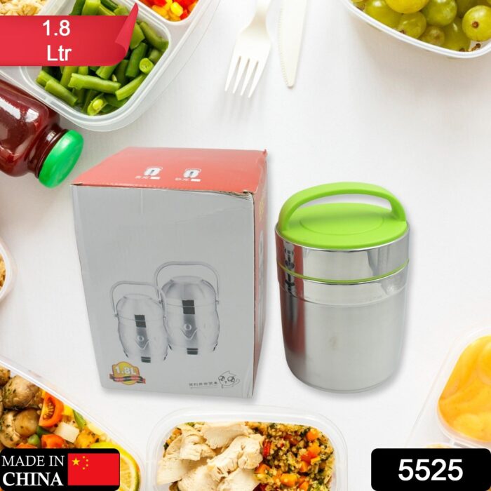 LEAK-PROOF THERMOS FLASK FOR HOT FOOD, WARM SOUP CUP, VACUUM INSULATED LUNCH BOX, FOOD BOX FOR THERMAL CONTAINER FOR FOOD STAINLESS STEEL (1.8 L) - Image 2