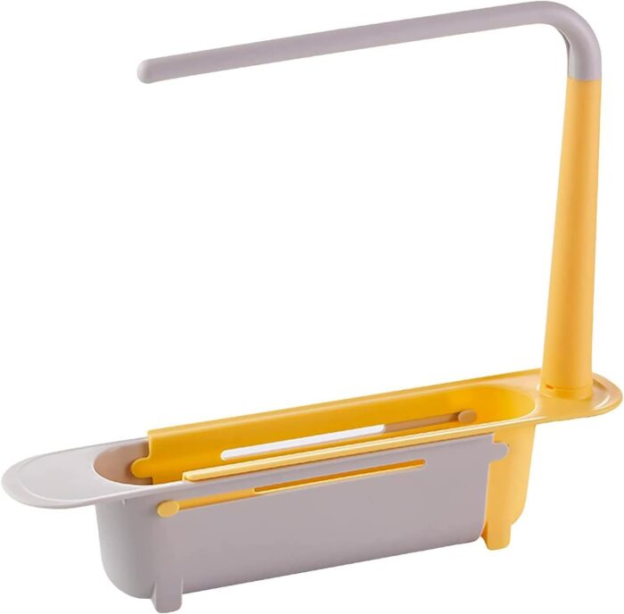 Telescopic Sink Storage Rack Material Kitchen Rag Rack Dishwashing Organizer Shelf Drain Basket Pp Under Sink Organizers ( Mic Color 1 Pc) - Image 4