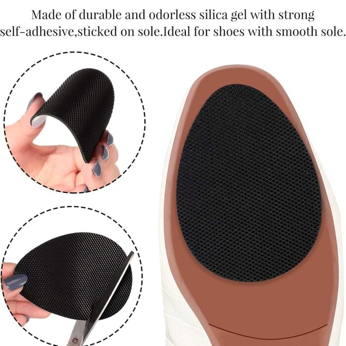 Non-Slip Shoe Pads, Rubber Shoe Sole Protector Pads, Self-Adhesive Shoe Grips Pads Stickers Non Skid for Ladies Shoes, High Heels, Boots (10 Pcs Set) - Image 5