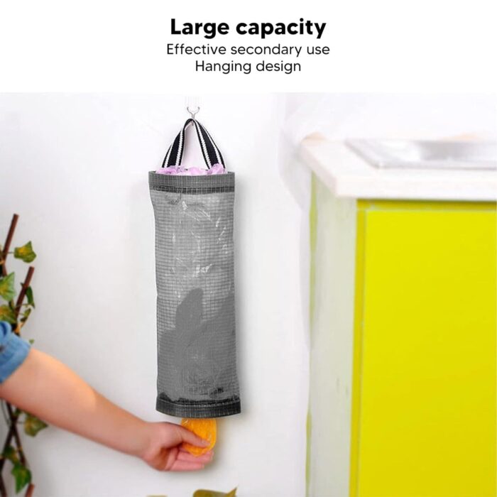 Hanging Waste Bag Holder, Garbage Bag Storage Bag, Widening Handle Hanging Sturdy for Store Garbage Bags Home Store Debris Kitchen, Bedroom Large Capacity for Restaurant (1 Pc) - Image 5