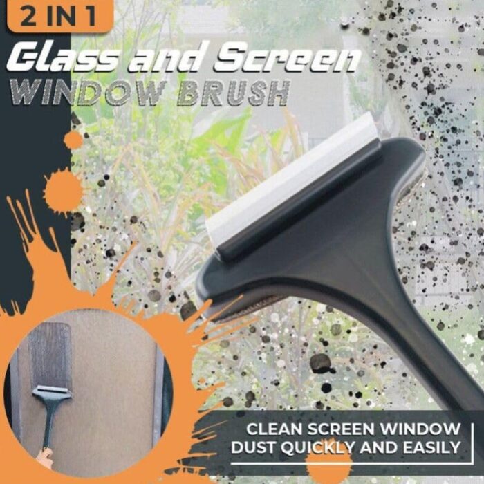Brush 2 in 1 Mesh Cleaning Brush & Wiper with Extended Handle Window Cleaning Brush Net Cleaner,Magic Window Cleaner Brush, Window Mesh Cleaner (1 Pc) - Image 5