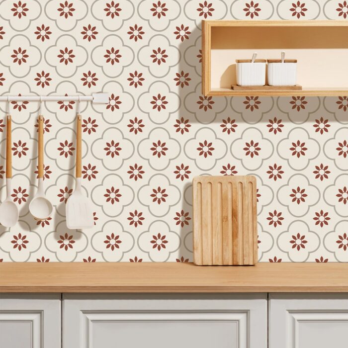 Peel and Stick Floor Tiles Kitchen / Bathroom Backsplash Sticker Detachable Waterproof DIY Tile Stickers for Wall Decoration Tiles Home Decoration (8x8 Inch / 1 pc Tiles) - Image 5