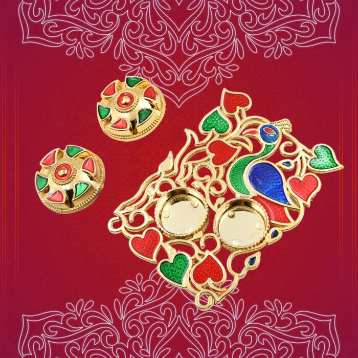 Rakasha Bandhan Special Puja Thali, Kumkum Thali Holder, Pooja Return Gift, Indian Housewarming Gifts, Brother / Bhai / Bhabhi / Sister / Family  Rakhi for Rakshabandhan, Diwali - Image 2