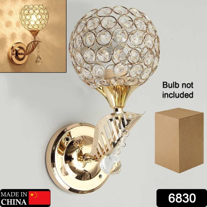 Modern Style Crystal Wall Light Living Room Corridor Balcony Lamp Wall Sconce Crystal Light Compatible with Home Ligting, Wall Art Light Round Modern Bedside Wall Ligs Dining Room Hallway Lig Fixture with E27 Socket (Bulb NOT Included) - Image 2