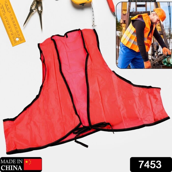 Economy Safety Vest, Soft Vinyl with Tie Closure for Identifying Staff and Volunteers Adult PVC Safety Vest High Visibility for Outdoor Operator - Image 2