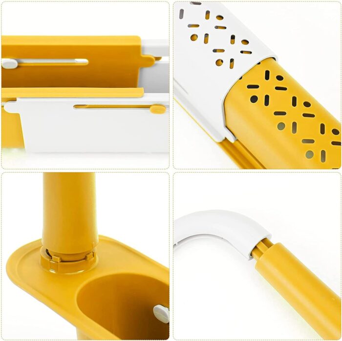 Telescopic Sink Storage Rack Material Kitchen Rag Rack Dishwashing Organizer Shelf Drain Basket Pp Under Sink Organizers ( Mic Color 1 Pc) - Image 7
